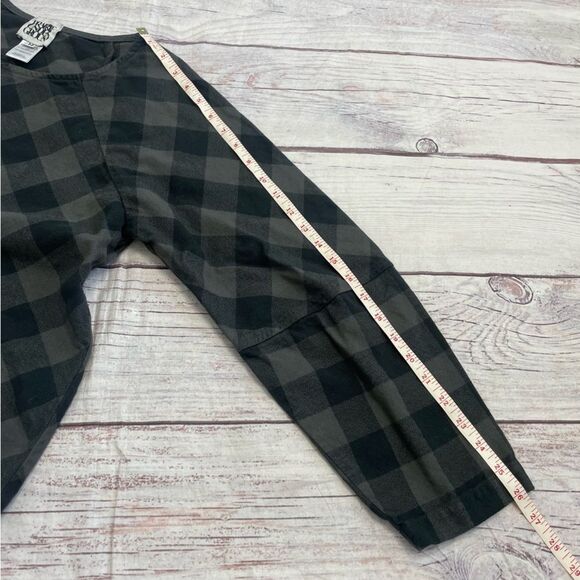 Prairie Underground Organic Cotton Check Pullover Long Sleeve Black Size Medium - Picture 4 of 6